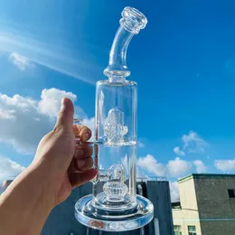 13 polegadas de vidro científico cachimbo de vidro de vidro de alta qualidade grossa coroa dupla fumando canos de água grandes plataformas