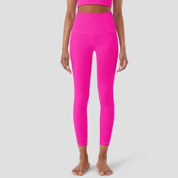 Nude Yoga Pants High Waist No Awkward Line Hip Lifting Tight Elastic Sports Running Fitness Leggings Gym Clothes Women634452