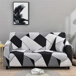 Geometri Plaid soffa täckningslockor stretch s för vardagsrum elastisk soffa stol handduk 1/2/3/4-sits 220513GX