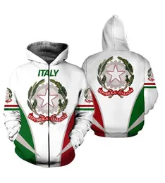 2022 italia bandiera 3D Felpa Con Cappuccio Felpe Uniforme Uomo Donna Felpe College Abbigliamento Top Capispalla Zipper Coat Outfit WT02