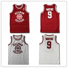 XFLSP En annan värld Dwayne Wayne 9 Hillman College Theatre Basketball Jersey Red White Stitched # 9