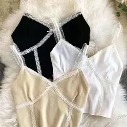 Dantel Camisole Kadınlar Moda Dışarıda Giyim Allmatch Highwaist kısa dip gömleği üstte modaya uygun kadın giyim 220607