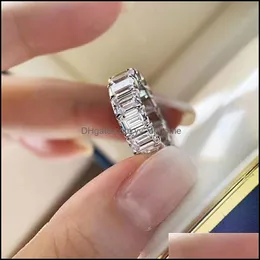 Fedi nuziali Gioielli Nuovo arrivo Lusso 925 Sterling SierAmpgold Fill Princess Cut Topazio bianco Diamante Cz Donne Engageme 57 L2 Drop Delive