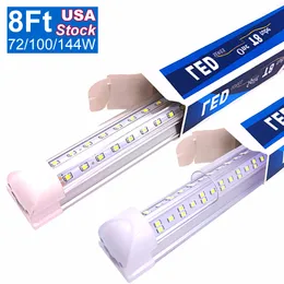 Luz de luz de loja LED sob tubo T8, 8FT 2400mm Lights Lights para Trailer de Alimentos De Workbench, Simples de Fácil, Fácil Instalação, Dupla Dupla Forma V-Forma Integrada Oêmulo