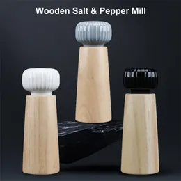 Wood Salt & Pepper Mill Pepper Grinder Salt Shaker with Ceramic Top & Adjustable Ceramic Rotor 220812