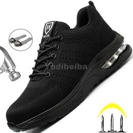 Безопасная обувь мужчины женские ботинки стальные пальцы в пункте Puncture Proncure Air Cushion Sneakers Light Fashion Unisex 220728