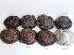 Q6 Toupee For Men Lace & PU Base Human Hair Replacement System Unit 6" Male Hair Prosthesis