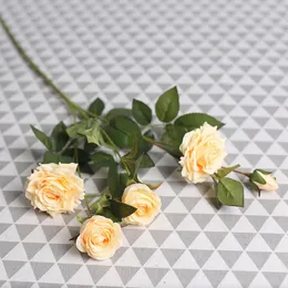 Ghirlande di fiori decorativi 1pz 2 Grande testa piccola 1 Bocciolo di rosa Accessori per la casa Decorazione di nozze Tavolo Seta artificiale Fiori floreali finti Ar