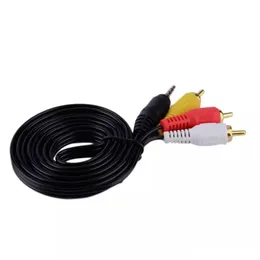 Pozłacane 1,5m 5 stóp 3,5 mm 3,5 mm Męski do 3 RCA 3RCA Audio Video Cable Cable Adapter 1x3 Kolor Line Jack 500 sztuk Up