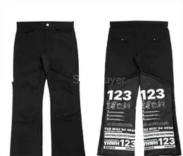 2022ss RRR123 Emergency Prayer Cargo Pants Men Top Quality Drawstring Black Zipper RRR-123 Women Streetwear Pants Overalls T220803