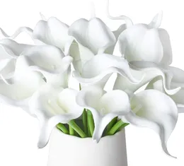 Decorative Flowers & Wreaths 20Pcs Calla Lily Fake White Wedding Bouquet Artificial Real Touch Latex Home Birthday Party DecorationDecorativ