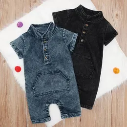 kids designer clothes girls boys romper INS infant toddler Denim Jumpsuits 2019 Summer Boutique baby Climbing Clothing