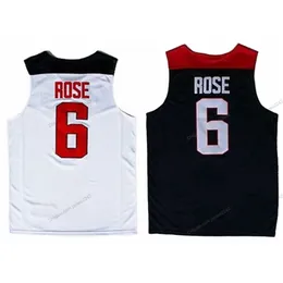 Nikivip Custom 2014 D. Rose Basketball Jersey USA Derrick Herrstitched White Blue Size S-4XL Alla namn och nummer toppkvalitet