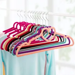 Hangers & Racks 10pcs/lot 42cm Love Type Flocking Cloth Plastic Clothing Rack Core Anti-skid Hang Multi-functional Dry Clothes