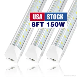 8ft LED Shop Light Stupe 150W 15000lm 96 '' T8 Tube Vyperged V Fluorescent Tube Lights High Flug Opant