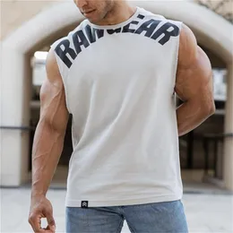 Summer Men Tank Cotton Workout Bodybuilding Sleeveless Shirt Gym Fitness Training Printed Male Vest Casual Top Clothes 220702