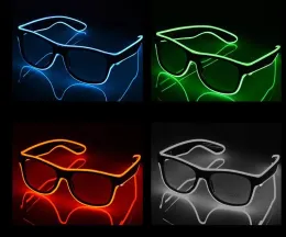 Świąteczna dekoracja LED Świecające okulary El Wire Luminous Party-Glasses Oczoce na urodziny Halloween przyjęte przyjęcie Dostawca dekoracyjny