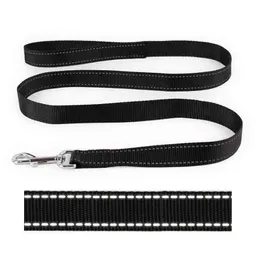 Dog Collars & Leashes 1.2m Pet Belt Black Leash Reflective Durable Nylon For Pets Going Out Rope Outdoor Travel