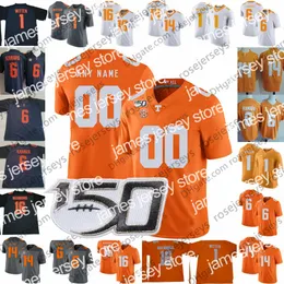 American College Football Wear 2019 Tennessee Volunteers # 17 Tyus Fields 15 Jauan Jennings 1 Marquez Callaway 64 Wanya Morris 72 Darnell Wright Orange NCAA 150TH Jer