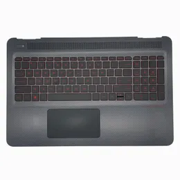 HP OMEN 15-AX020CA 15-AX100 15-AX200 PALMREST CASE AUPPERカバーの新しいオリジナルのラップトップハウジングタッチパッド付きUSキーボードバックライト859735-001