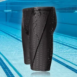 Men Shark Skin Water Repellent Professional Competitive Swimming Trunks Brand Soild Jammer Swimsuit Pant Racing Briefs L-5XL 220509