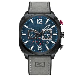 Oglądaj mrożone zegarki Men Men Grade Morska tarcza Automatyczna Galaxy Sea Wolf Steel Watchl1