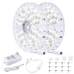 Jezige 32.8ft/10m LED Strip Lights 6500K Super Bright White Dimable 24V DC LEDS Tape Lights voor slaapkamer keuken onder kast woonkamer trap decoratie