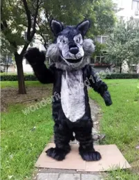 Trajes de mascote de lobo de pelúcia de Natal trajes de alta qualidade desenho animado traje de caráter de halloween ao ar livre para festa adultos unissex vestido