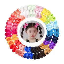 60pcs 6インチ弓ワニbarrettesブティックグログレインリボンヘアアクセサリー女の子用ヘアクリップ