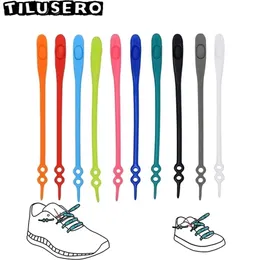 14pcsset su geçirmez silikon shoelace shoverace güvenlik ayakkabıları aksesuarları yuvarlak elastik ayakkabı bağları hiçbir kravat tembel ayakkabı bağcıları 220713