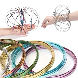 UPS Magic Bracelet Aniti stress Funny decompression toy Flow Ring Kinetic Spring Toys 304 Stainless Steel Color Rings