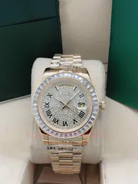 Moda masculina relógio 40mm relógios mecânicos automáticos 2813 movimento pulseira de aço inoxidável cheio diamante vestido negócios relógios masculinos