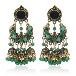 Middle East Exotic Retro Earrings Drip Oil Color Earrings Ladies Tassel Long Bells Birdcage Earrings CX220402