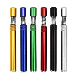 Mini Colorful Aluminium Alloy Spring Filter Pipes Dry Herb Tobacco Cigarette Holder Catcher Taster Bat One Hitter Shark Gear Digger Smoking High Quality DHL Free