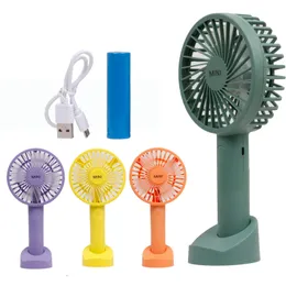 Ny Electric Hand Fan Mini Portable Ladda USB med Battery1200mAh stark vind för skrivbordsgolv Standing Cooling Ventilador Fans