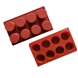 8 holles Cake Pastry Baking Round Jelly Gummy Soap Muffin Mousse Silicone Mold Cake Tools DH8447