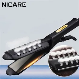 NICARE Hair Straightener Flat Iron Ceramic Tourmaline Ionic Steam Curler for Women Styling Tool 220623