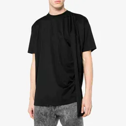 Sommarmän bomullstickad t-shirt Två bär multifunktionella casual mäns kortärmad topp L220704