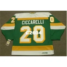 Chen37 Erkekler #20 Dino Ciccarelli Minnesota North Stars 1981 CCM Vintage Retro Hokey Forması veya Özel herhangi bir isim veya numara Retro Jersey