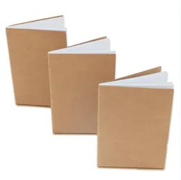 Kraft Notebook Unlined Blank Books Retro Kraft Brown White Notepads for Travelers Students and Office