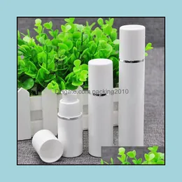 15Ml 30Ml 50Ml High Quality White Airless Pump Bottle -Travel Refillable Cosmetic Skin Care Cream Dispenser Pp Lotion Packing Drop Delivery