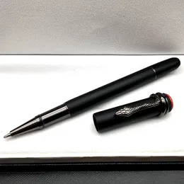 Inheritance Series Matte Black Rollerball Penna Kulspetspenna utsökt ormklämma design kontor skolmaterial Skriva Smooth Ink Reservoarpennor Hög kvalitet