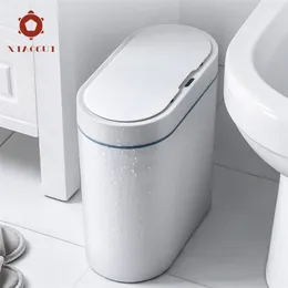 XiaoGui Smart Sensor Mülleimer, elektronische automatische Haushalts-Badezimmertoilette, wasserdicht, schmale Naht, Cubo Basura 220408