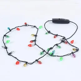 Chains Pcs Mini Flashing Light-up Blinking Christmas Lights Costume Necklace 8 LED Bulbs HSJ88Chains Godl22