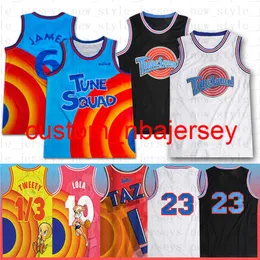 Kosmiczny Jam 2 Koszykówka Jersey Bugs Bunny LeBron Michael D.duck! Taz 1/3 Tweety 22 Bill Murray 10 Lola J7 Runner Jersey James S-XXL