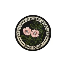 Regrets Flower Embroidery Patches Sewing Notions Iron On For Clothing Jacket Biker Patch