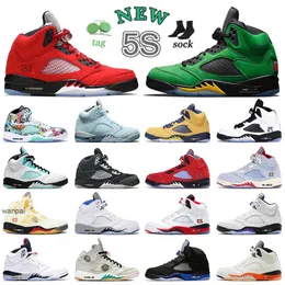 Hi quality mens womens jumpman 5 5s basketball shoes top Wings White Cement 2022 Fire Red Alternate Bel Easter Concord UNC Outdoor Sport