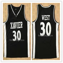 Xflsp 30 David West Xavier College Retro throwback stitched embroidery basketball jerseys Customize any number and name