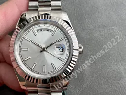 2022 novo relógio de 40 mm GSmaker automático mecânico npmaker coroa Clasp Asia 2813 Movimento de aço inoxidável Daydate Silver Bracelect Sapphire Wristwatch