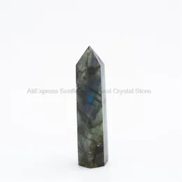 Decorative Objects & Figurines Natural Crystal Labradorite Quartz Point Obelisk DecorationDecorative